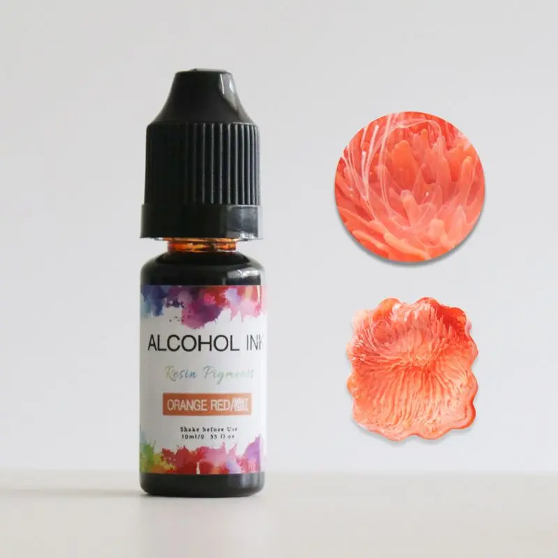 

24 Colors 10ML Art Ink Alcohol Resin Pigment Kit Liquid Resin Colorant Dye Ink Diffusion UV Epoxy Resin Jewelry Making HX6C