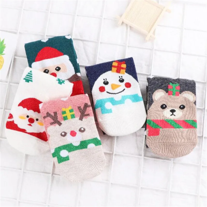 MYORED/5 пар женских носков подарочные носки на Рождество Хлопковые женские