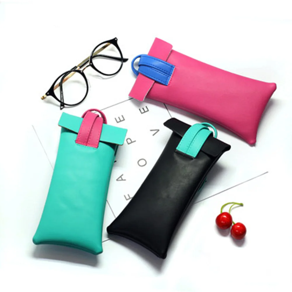 

New Creativity Waterproof Myopia Reading Glasses Bag PU Portable Sunglasses Bag Microfiber Storage Leather Carry Case Wholesale
