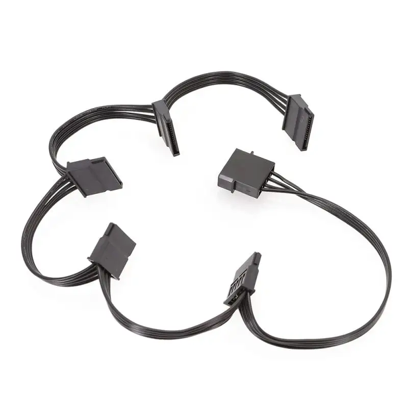 Кабель PZ 4Pin 18AWG для жесткого диска IDE Molex кабель с 5 портами 15 контактов SATA шнур