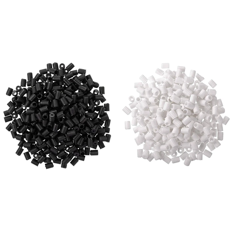 

200 Pcs Adjustable Lanyard Buckle Barrel Connectors 1/8 In Non Slip Stopper Buckle Face Mask Ear Loop Black & White