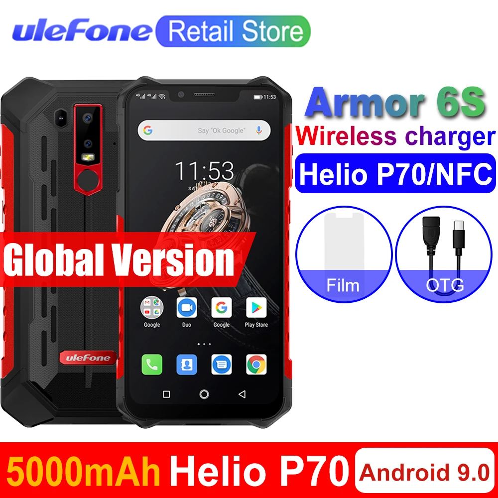 Ulefone Armor 6S мобильные телефоны 6 2 &quotHelio P70 6G + 128G Face ID Беспроводная зарядка 16MP 8MP Android 9