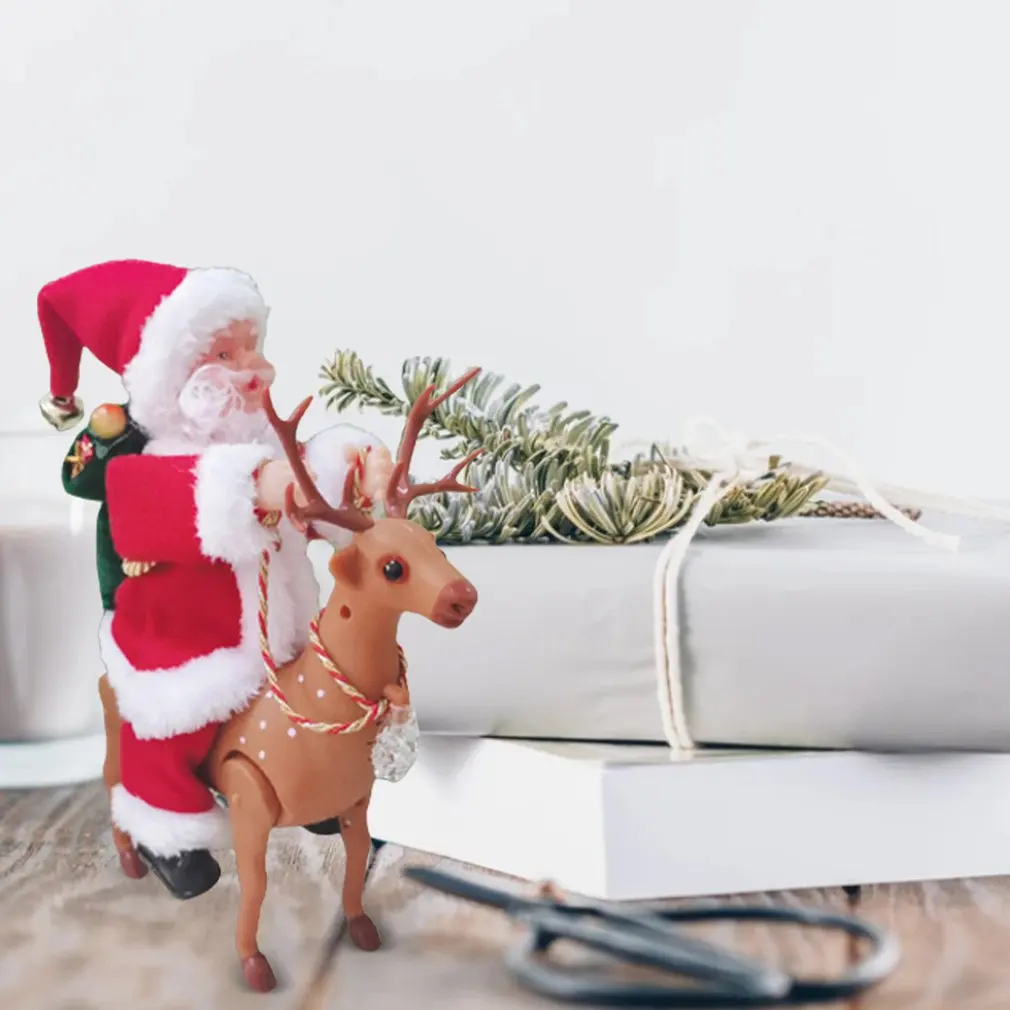 Кукла Санта-Клаус лось сани игрушка Универсальный электрический автомобиль с