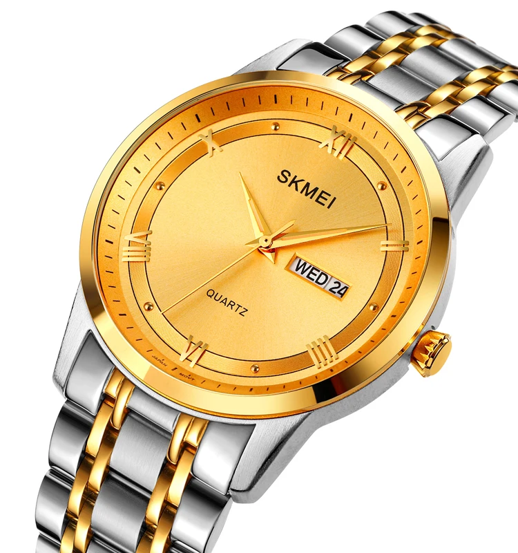 

SKMEI Top Brand 1870 Men's Watches 30M Quartz Movement Waterproof Shock Resistant Steel Strap Date Watch Men Clock Relogio