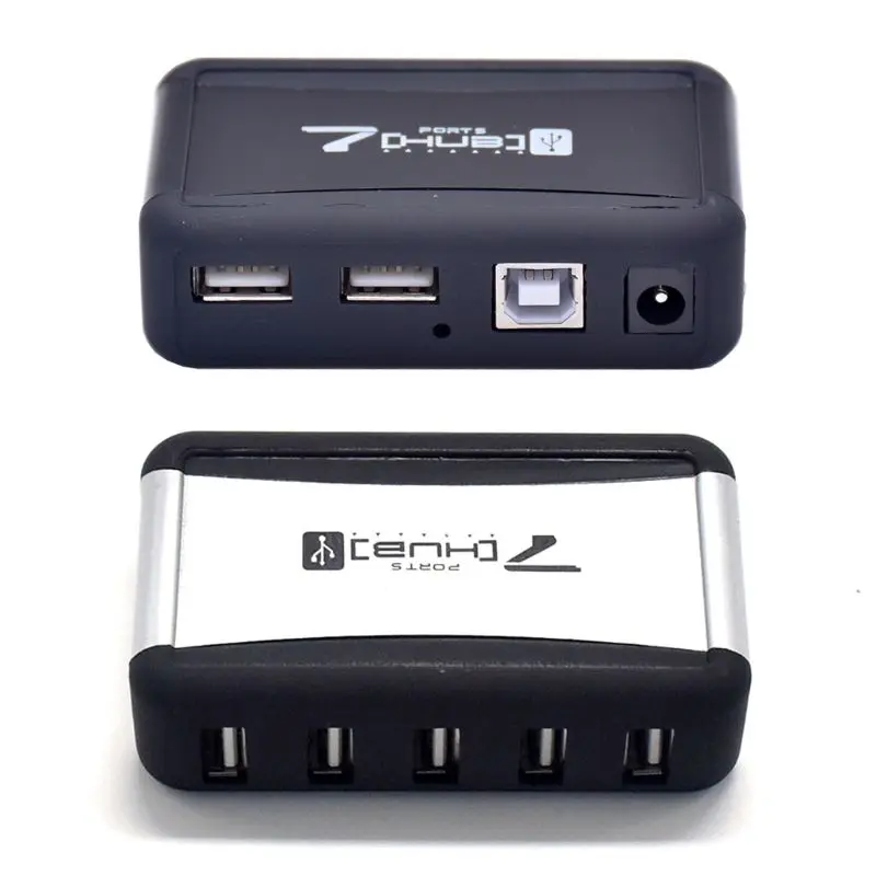Концентратор для ПК ноутбука USB 2 0 адаптер питания переменного тока 7 портов