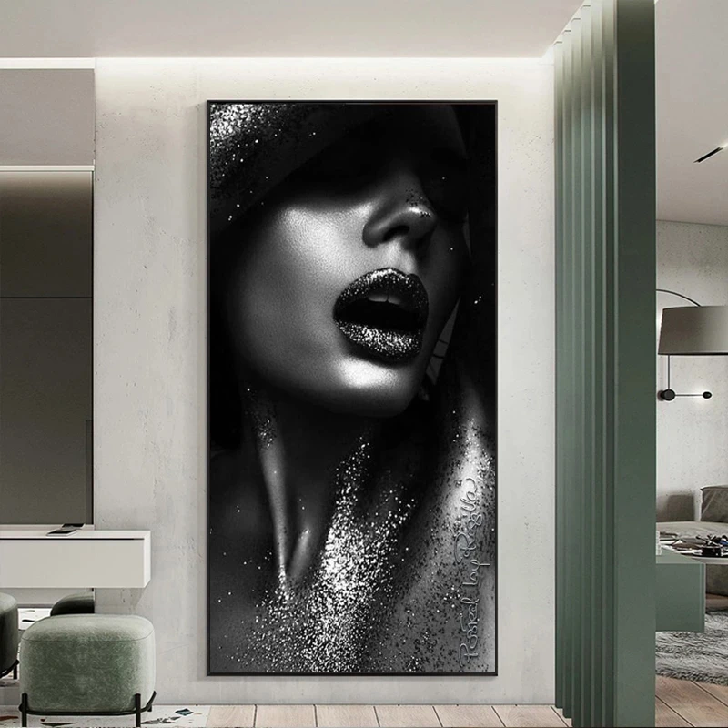 

Sexy Women Body Black White Canvas Painting Wall Art Modern Fashion Decorative Poster Prints Picture Living Room Home Decoration