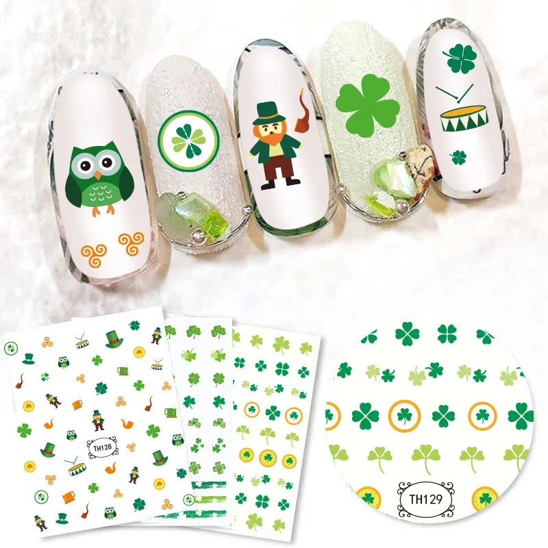 

Nail Jewelry Decals Custom Four-leaf Clover Valentine's Day Nail Stickers DIY Art Cute Cartoon Nail Stickers