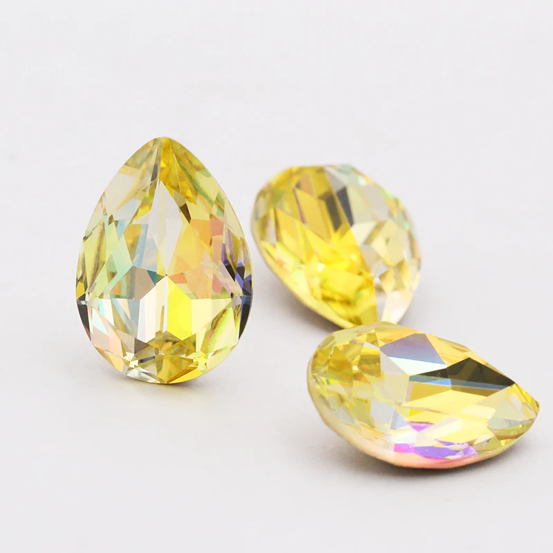 Мозаичная цветная лазерная блестящая Хрустальная КАПЛЕВИДНАЯ аппликация k9