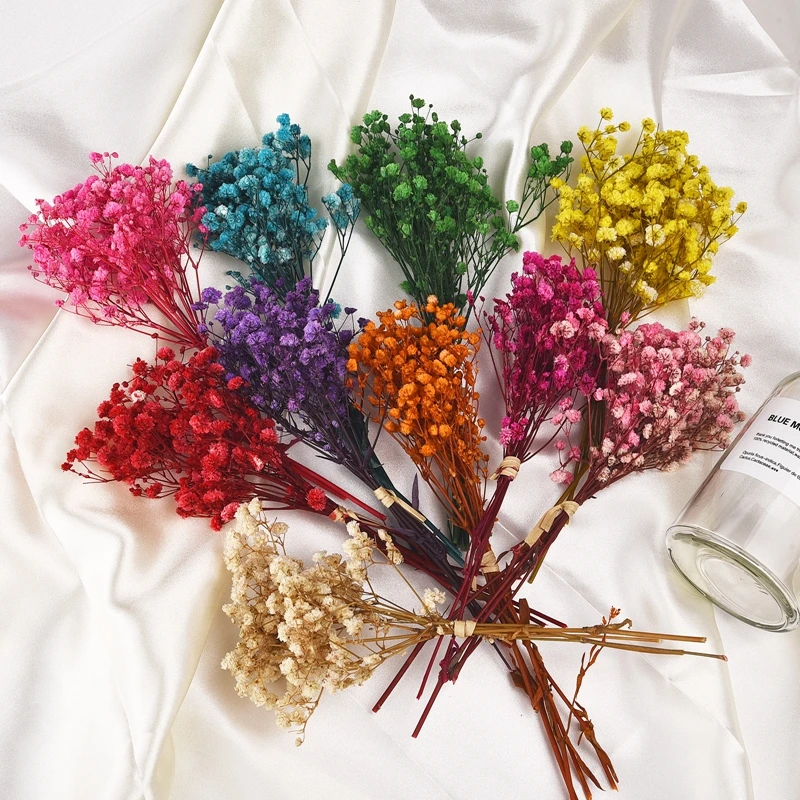 Сушеные цветы Mini Gypsophila натуральный цветочный букет из растений Babysbreath Свадебная