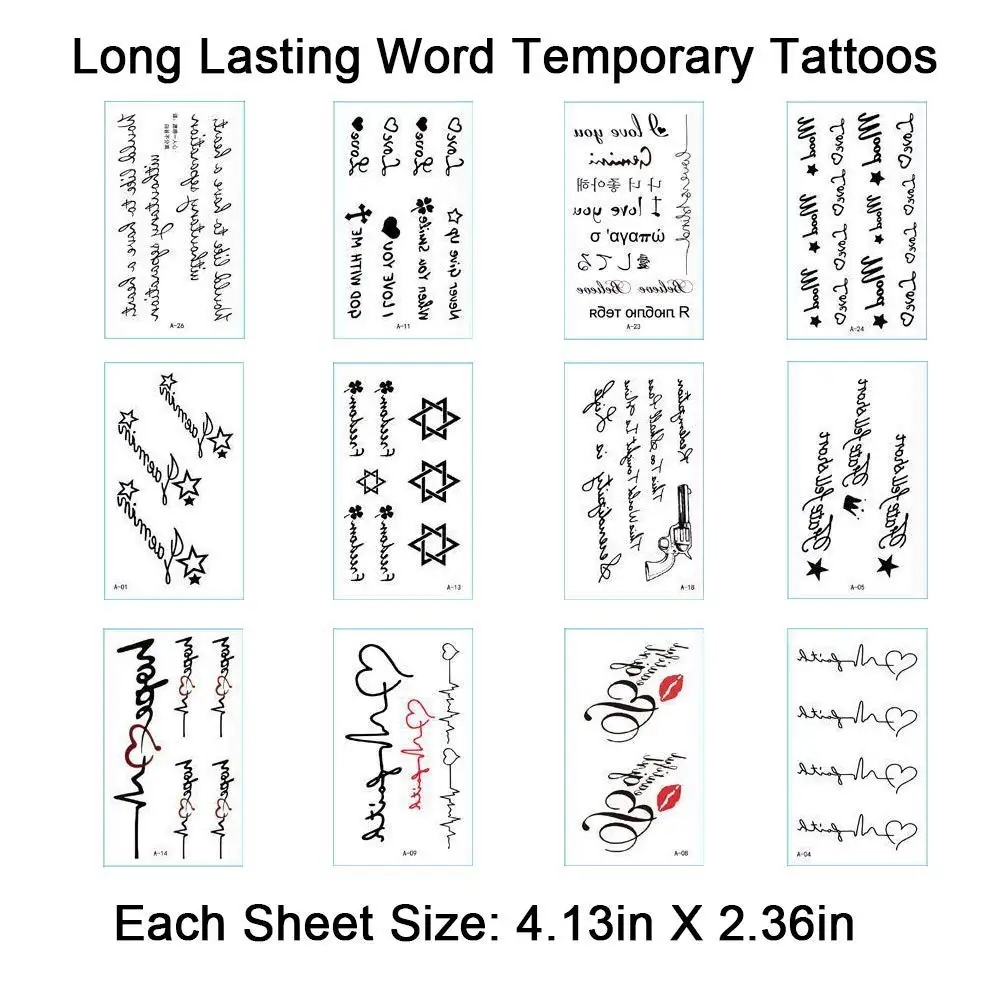 

30 Sheets Temporary Tattoos Stickers,Multi-Colored Mixed Style Body Art Temporary Tattoos for Women, Girls Kids Tattoo Sets