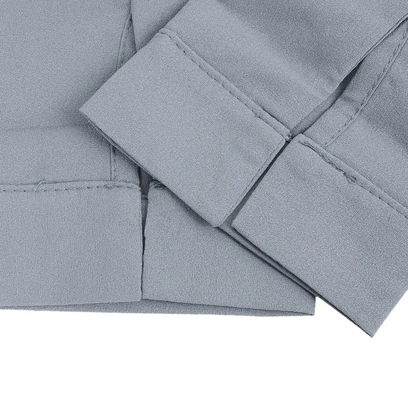 Litthing Женская однотонная длинная рубашка с длинными рукавами асимметричным