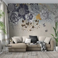 modern light luxury line drawing plant flowers photo wallpaper living room tv sofa home decor mural wall cloth waterproof fersco