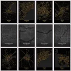 Канада абстрактная карта Алмазная вышивка 5D DIY Полный Просверленный городской пейзаж, картина, выложенная алмазами вышивка крестиком декор комнаты