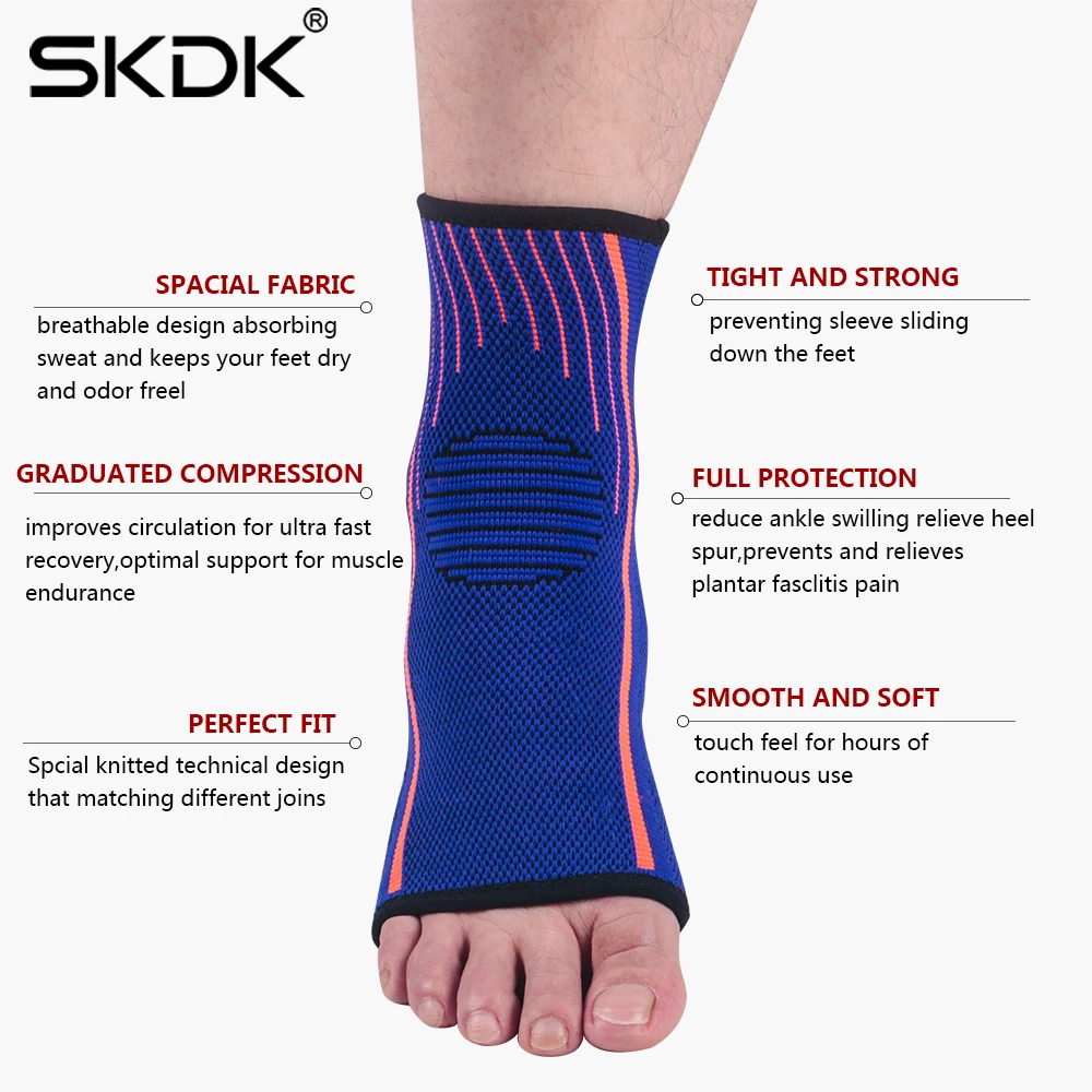 SKDK 1 шт. эластичный нейлоновый бандаж для поддержки голеностопа снятие боли в