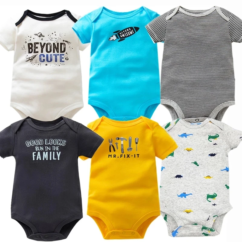 Bodi de beb&eacute; ni&ntilde;o de manga larga de algod&oacute;n, ropa para beb&eacute; (ni&ntilde;o o ni&ntilde;a), mono reci&eacute;n nacido, conjunto de ropa Infantil de verano-0