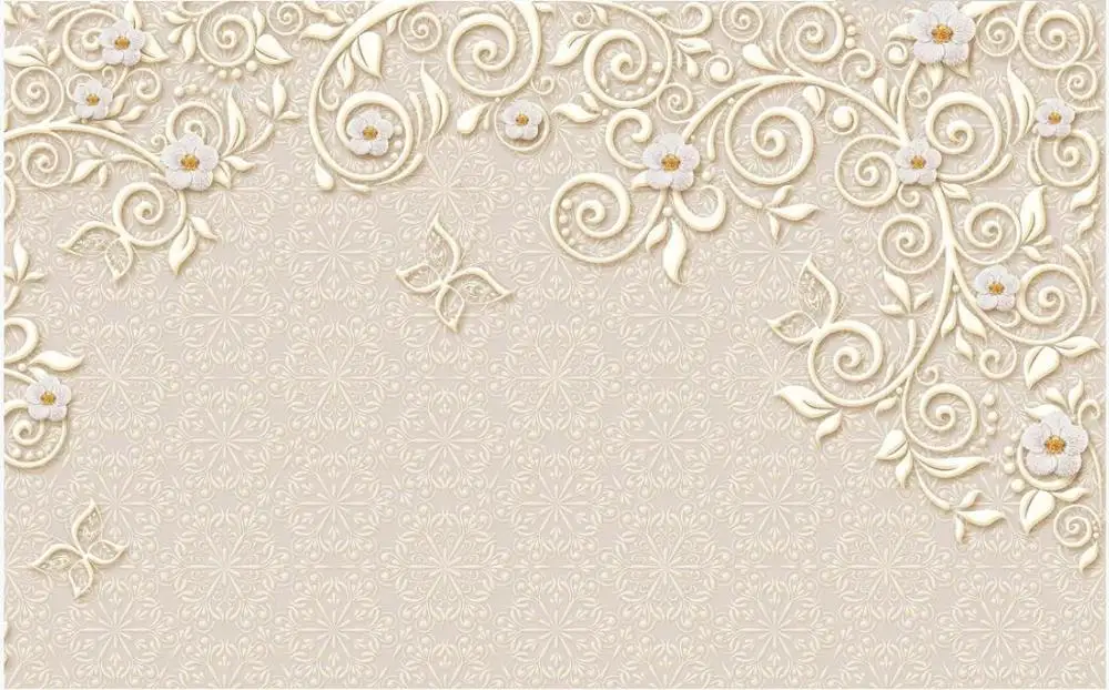 Пользовательские фото обои для стен 3 d фрески жемчужные цветы романтические