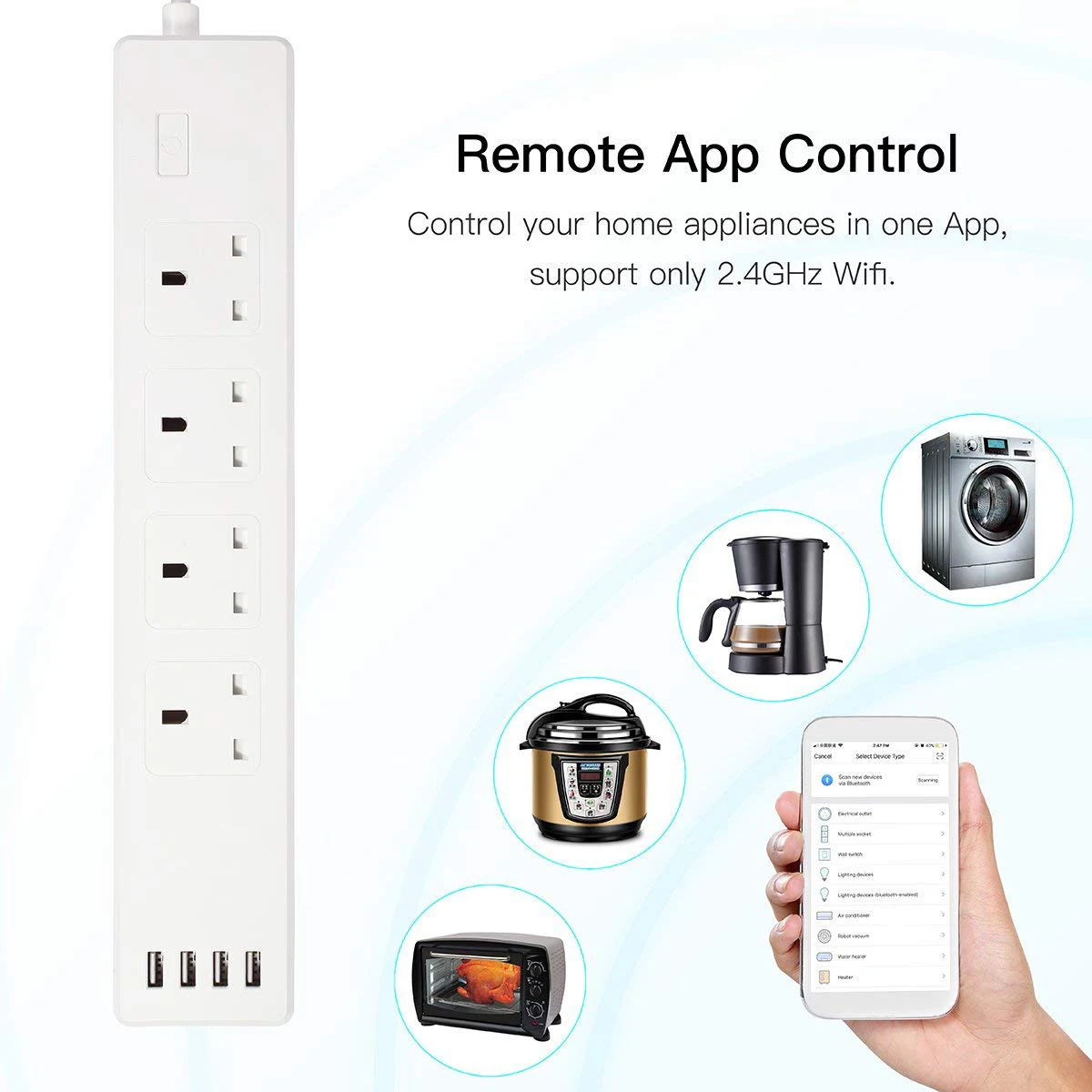 WiFi Smart power Strip стабилизатор напряжения штепсельная розетка стандарта Великобритании с USB Homekit 6ft удлинитель для Alexa Echo Google Assistant, IFTTT