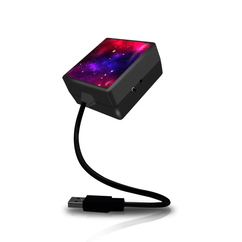 

Blue red green rotatable USB LED car atmosphere light car roof starry sky projector with switch breathing voice control flashing