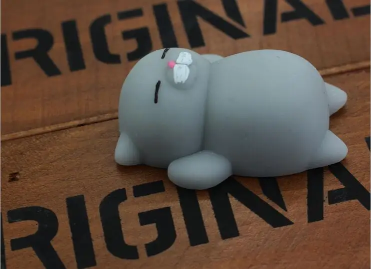 1 шт. игрушки на палец мягкие Мини Kawaii сжимаются растягивающиеся животные Исцеление стресс белый серый Кот животные Анти-Стресс ручные игрушки - Цвет: B