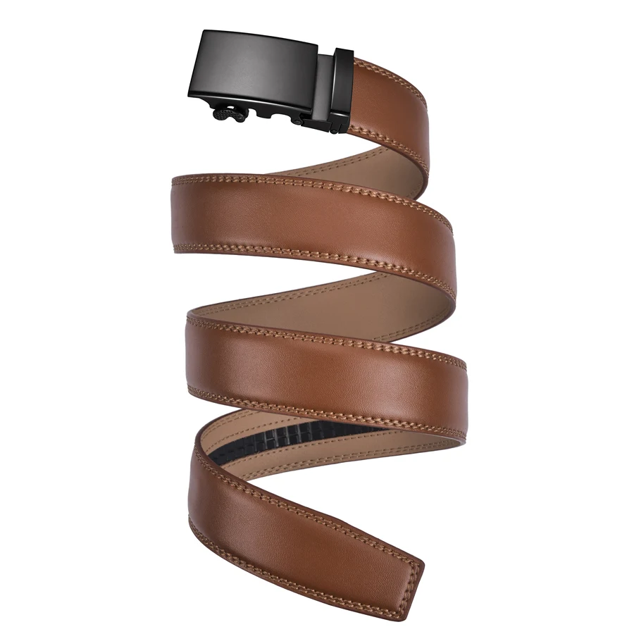 

2020 Brand Fashion Belts For Men High Quality Genuine Leather Men's Belt Automaic Buckle Luxury Belt Business Brown Leather B132