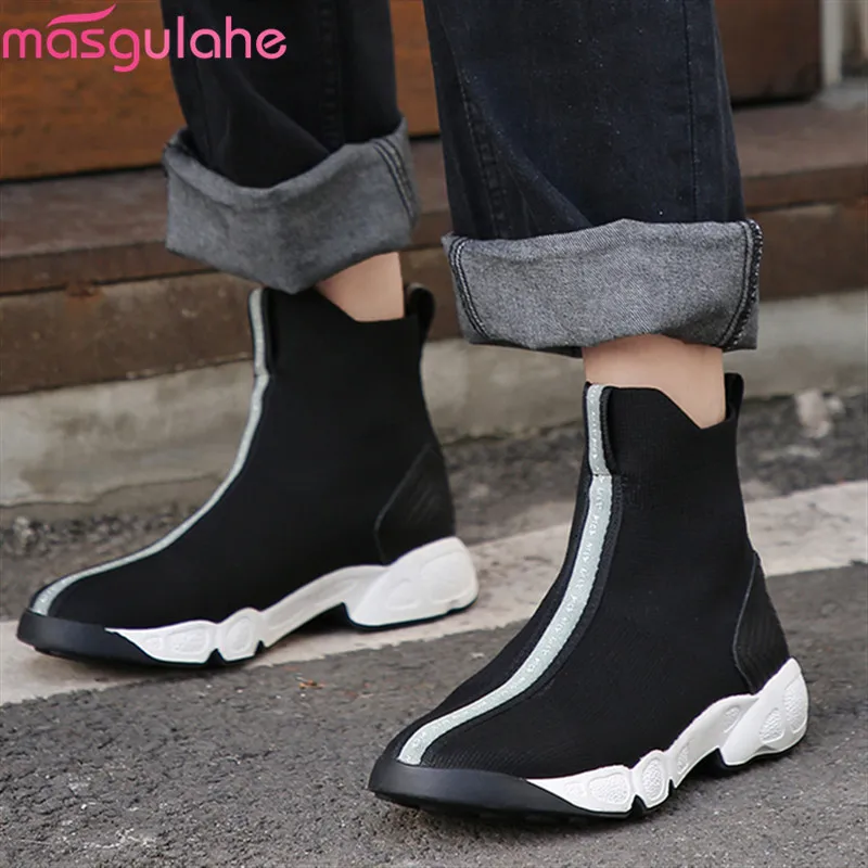 Новое поступление 2020 Модные ботильоны Masgulahe спортивная обувь удобные черные