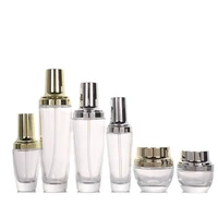 5pcslot hot sale 20 30 50 100 120 ml clear glass empty refillable skin scare bottle 20 30 50 g cream jar for cosmetic packaging