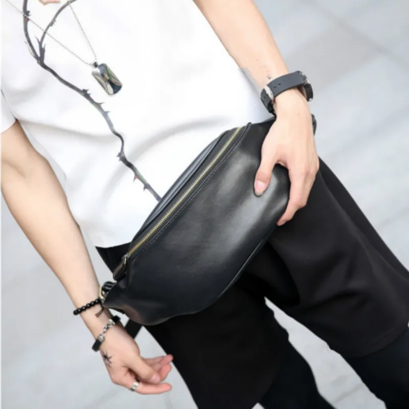 Новинка кожаный мужской пояс MEDADA маленькая нагрудная мужская сумка для отдыха на