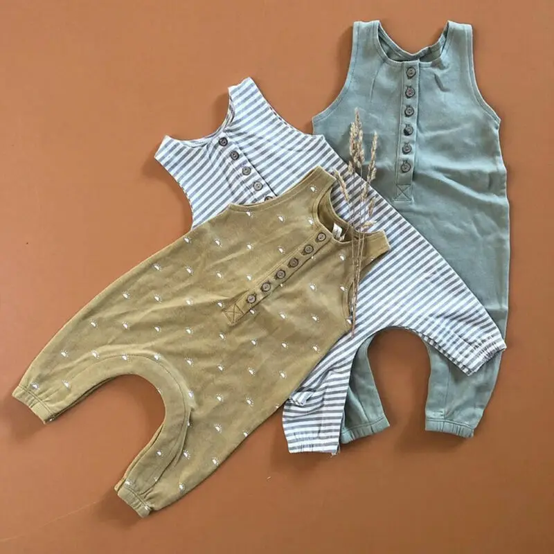 

Summer Newborn Baby Boys Sleeveless Romper Jumpsuit Bodysuit playsuit Sunsuit