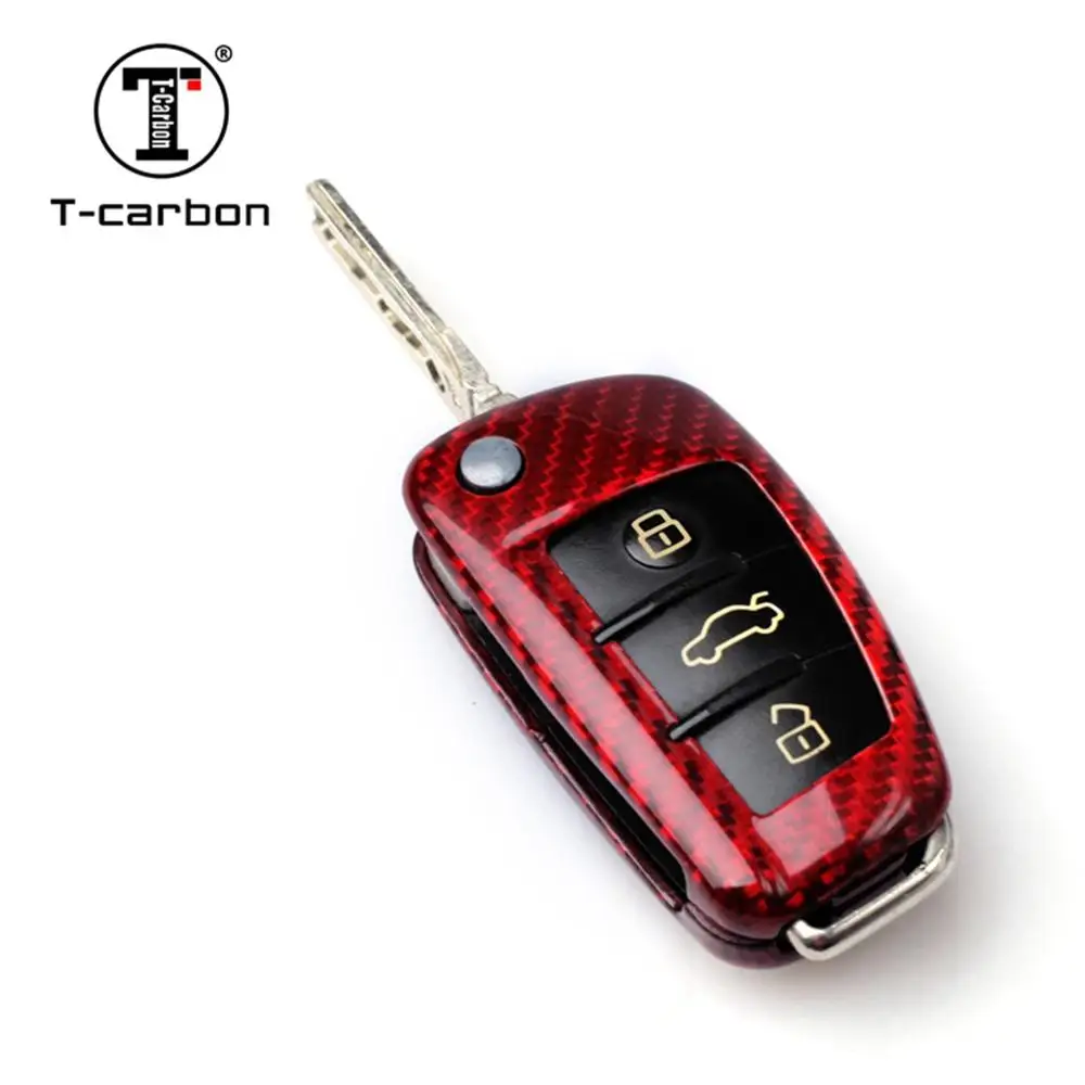 T-CARBON чехол для ключа из углеродного волокна Audi A1 A3 8P A4 A5 A6 C7 A7 S3 S7 S8 R8 Q2 Q3 Q5 Q7 Q8 SQ5 TT RS3