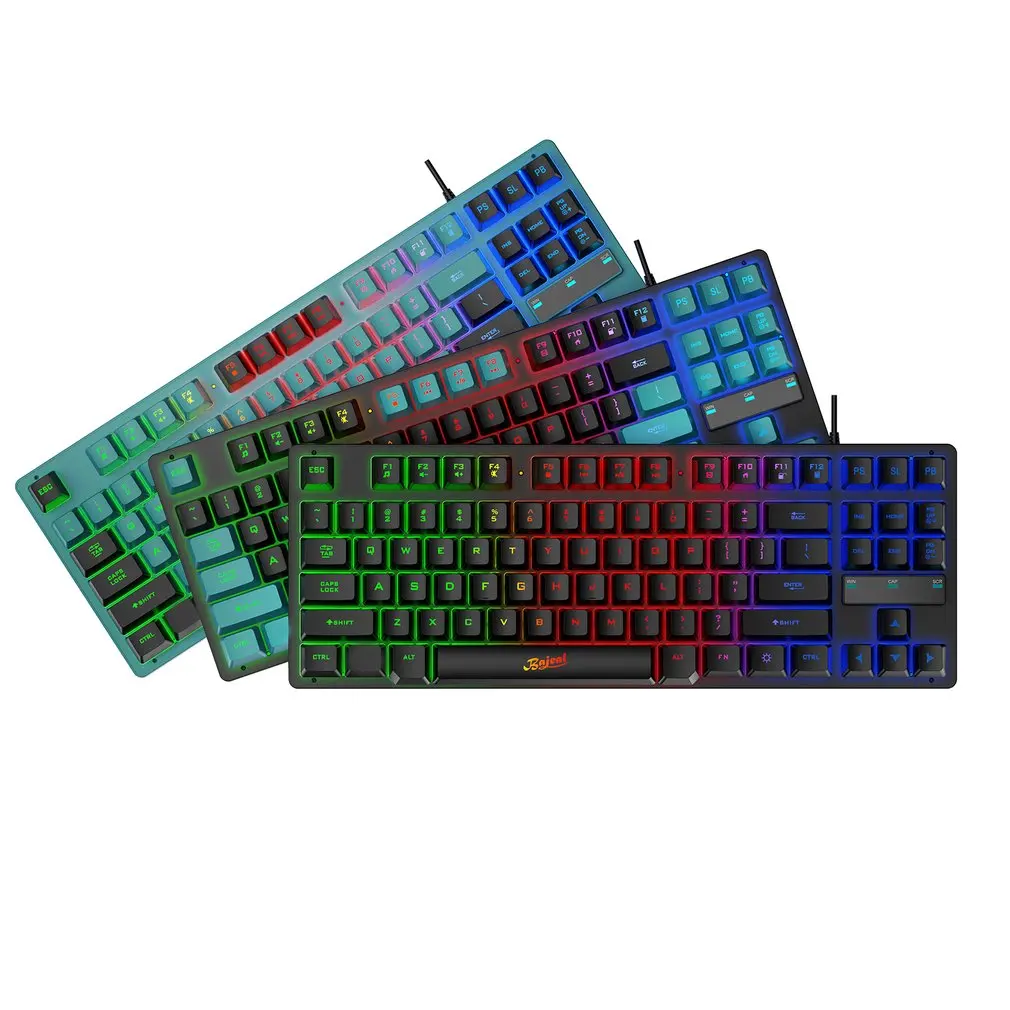 

KB-10 Manipulator Keyboard Wired 87 Key Gaming Keyboard Rgb Mix Backlight Luminous For Desktop Laptop Esports Games