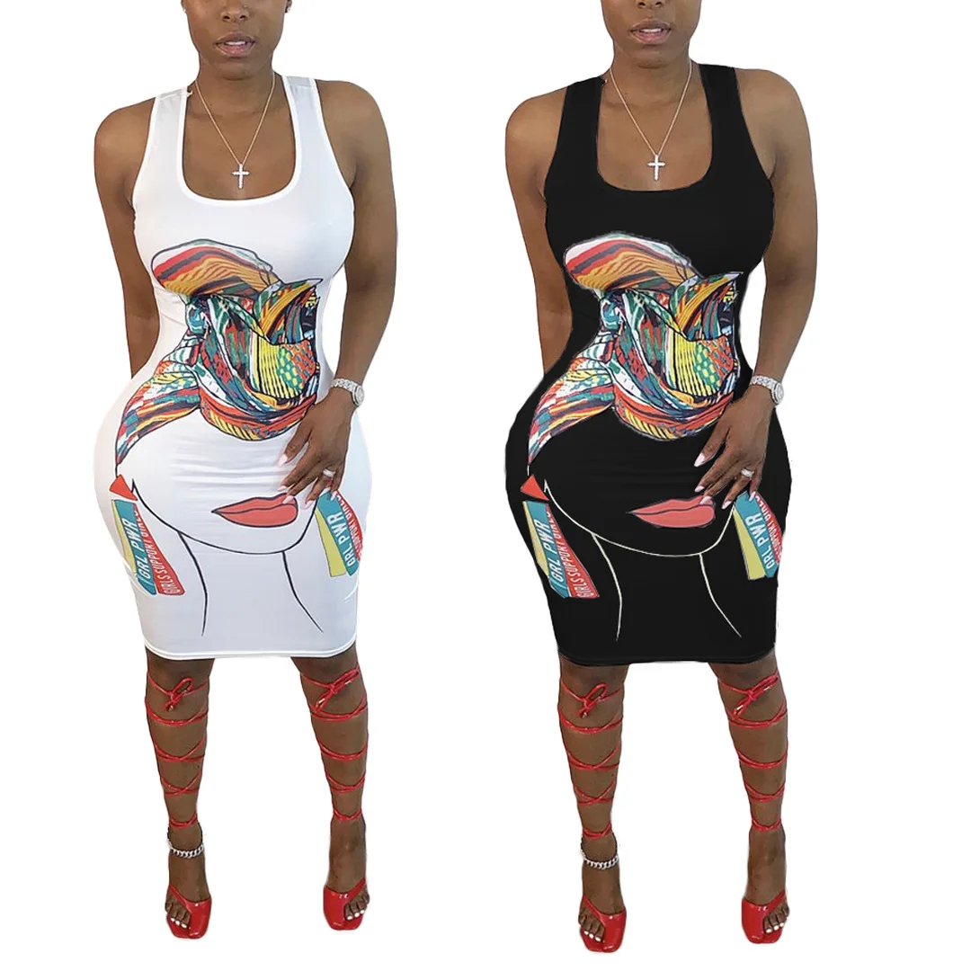

2020 Summer Women's Dress European and American Hot Style Model Casual Solid-color Print Fashion Two-piece Set