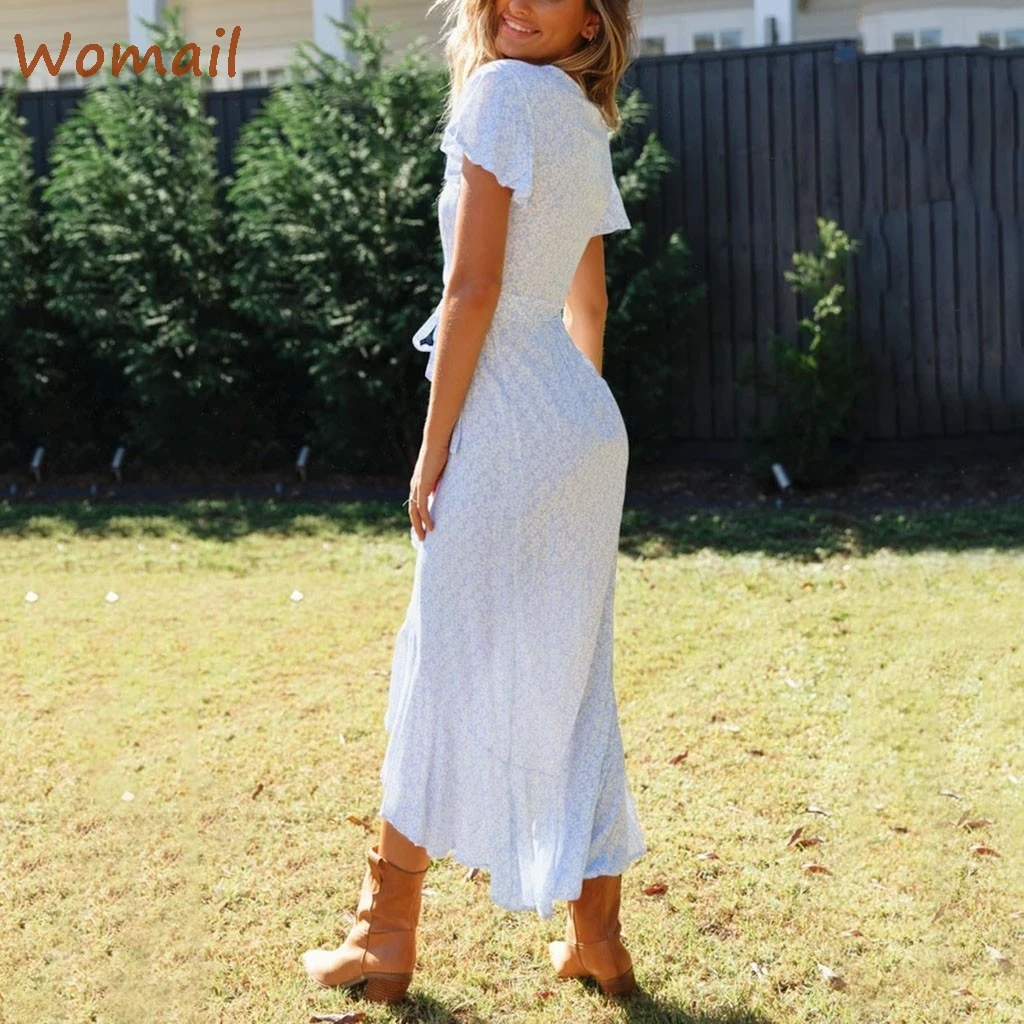 Женское платье в богемном стиле Цветочный принт Женская одежда пикантные Вадим V