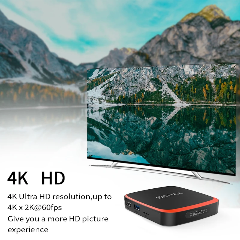 Приставка Смарт ТВ Andoid 9 0 Amlogic S905X3 медиаплеер 4K 3D 2 4G/5 8G Wifi Google 4 Гб 64 Youtube