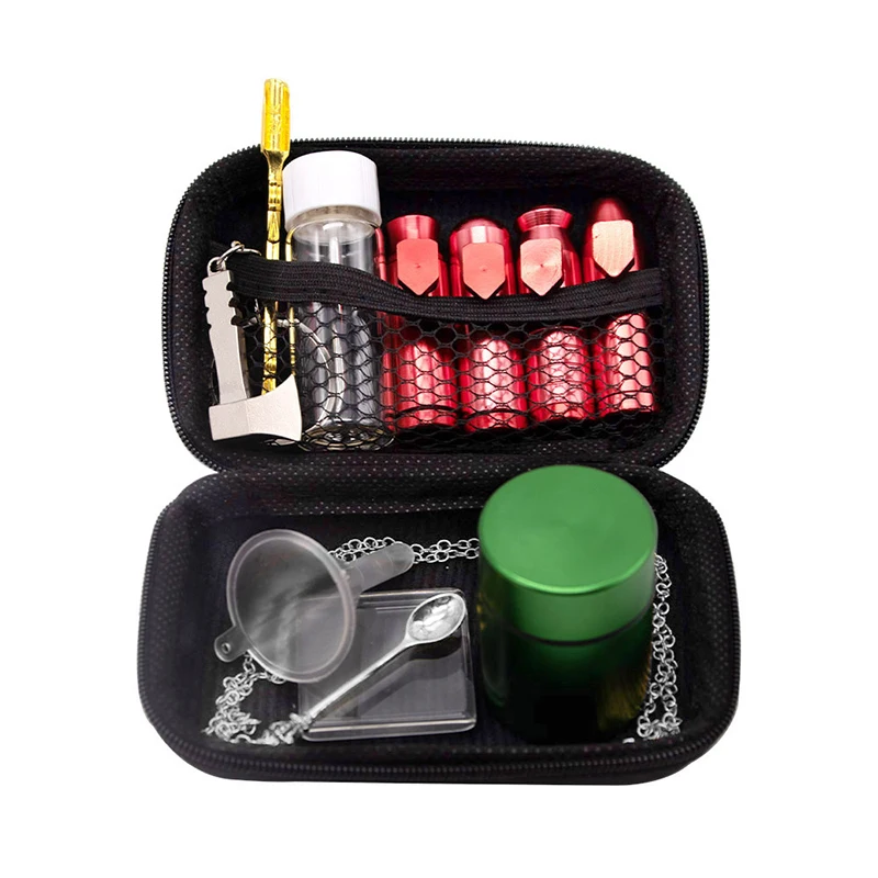 

1Set Portable Snuff Set High Quality Snuff Bottle Zipper Closure