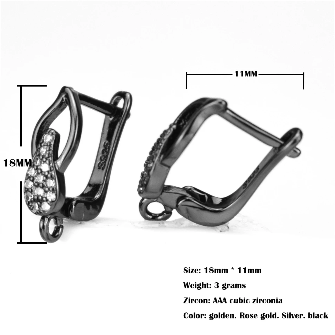 

Клещи-лобстер, аксессуары для сережек, квадратные кубические циркониевые клипсы для ушей, аксессуары для сережек «сделай сам»