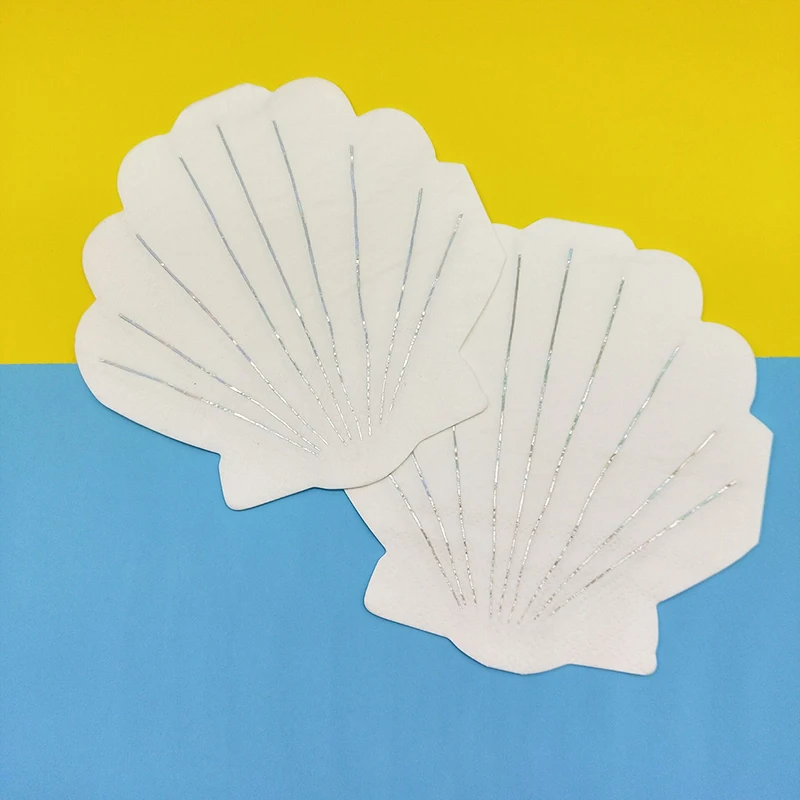 60 шт. десертные бумажные салфетки декор в форме ракушки для первого дня рождения