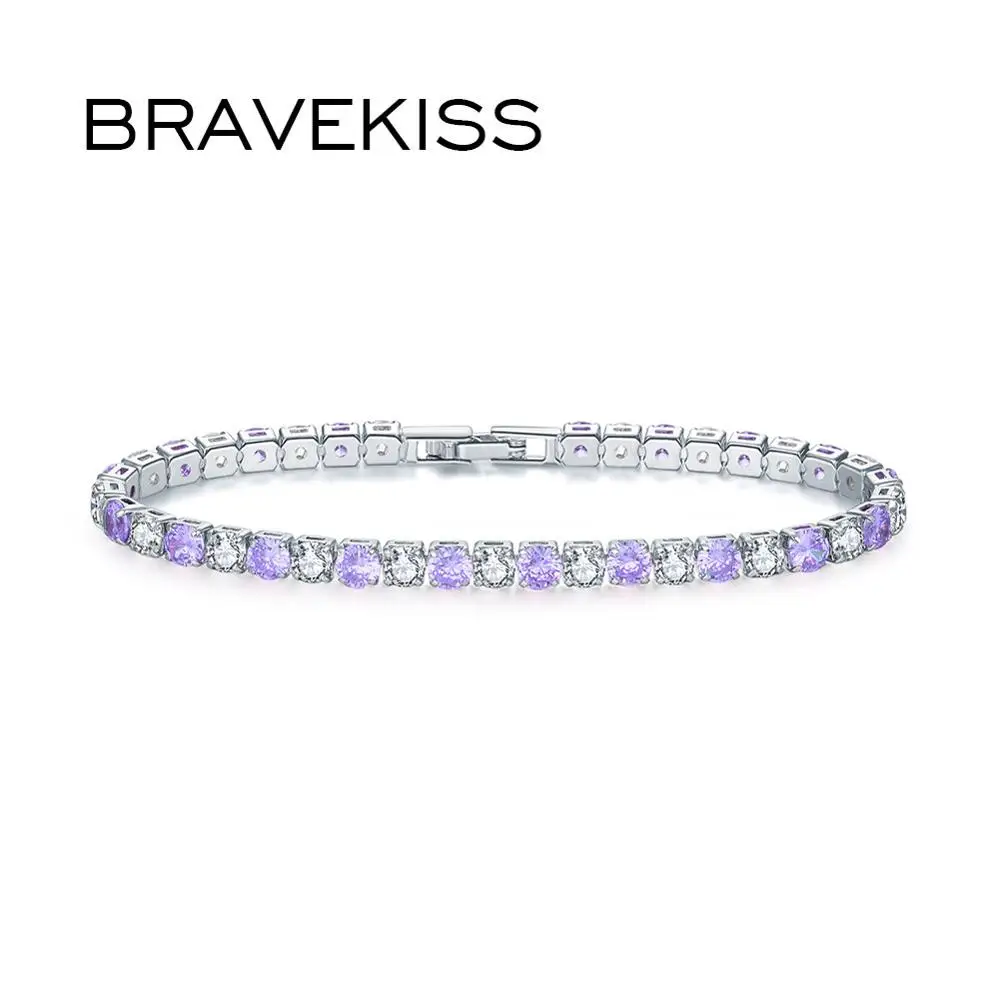 Браслеты для тенниса с кристаллами BRAVEKISS красочный свадебный роскошный браслет