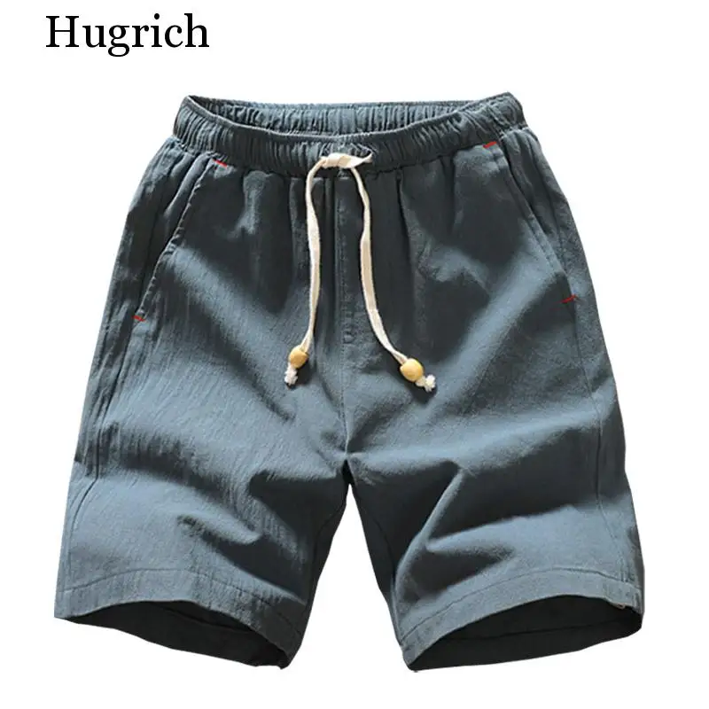 Шорты мужские хлопковые свободного покроя повседневные бермуды с завязкой на