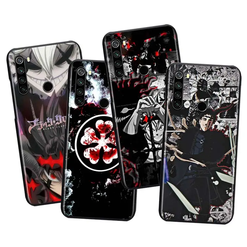 

Anime Black Clover Soft TPU For Xiaomi Redmi Note10 10S 9T 9S 9 8T 8 7 6 5A 5 4 4X Prime Pro Max Black Phone Case