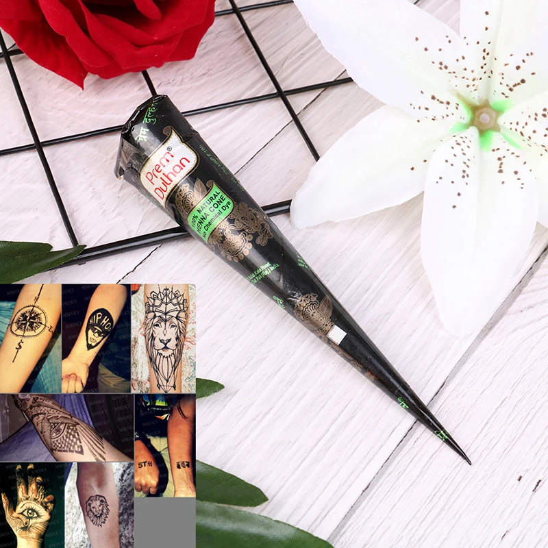 1 шт. красный белый черный индийский хна паста конус красота мехенди для женщин