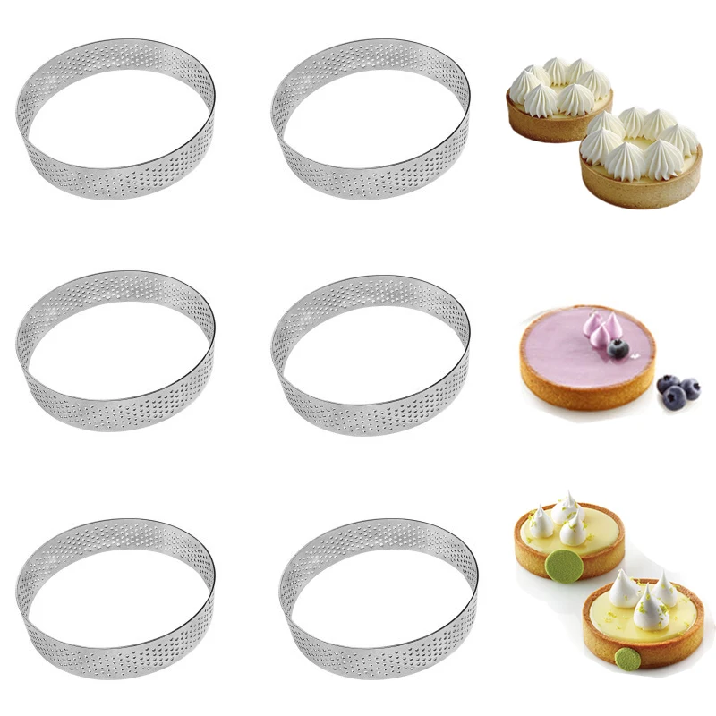 Набор колец для тарталета из нержавеющей стали формы мусса 6 шт.|Формы тортов| |