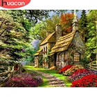 HUACAN DIY рамка краска по номеру дом пейзаж для взрослых картина по номерам дерево Акриловая Краска на холсте украшение дома