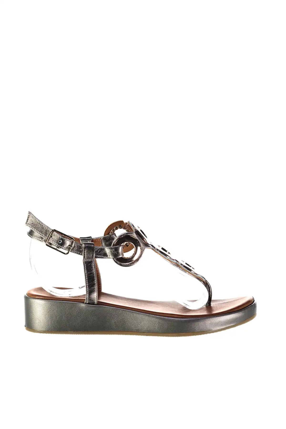 Женские медные сандалии из натуральной кожи с жемчугом коллекция 120130005435