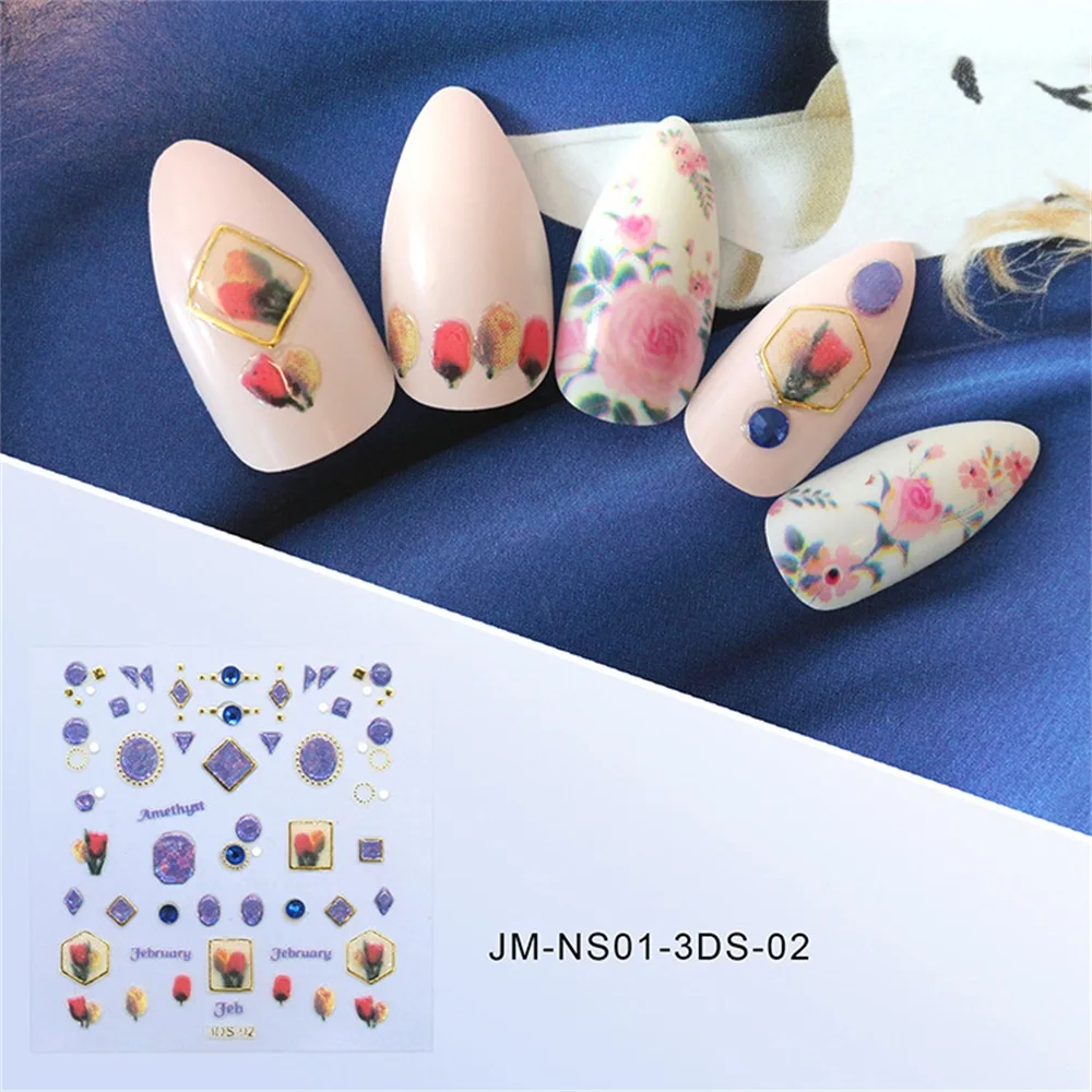 

XZMUV Gel 3d decals flower grass nail Stickers Art Tools Accessories decoration all for manicure equipment Designer fashion