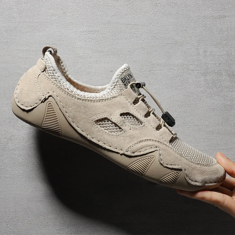 Мужские кроссовки из сетчатой кожи легкие дышащие Нескользящие повседневная