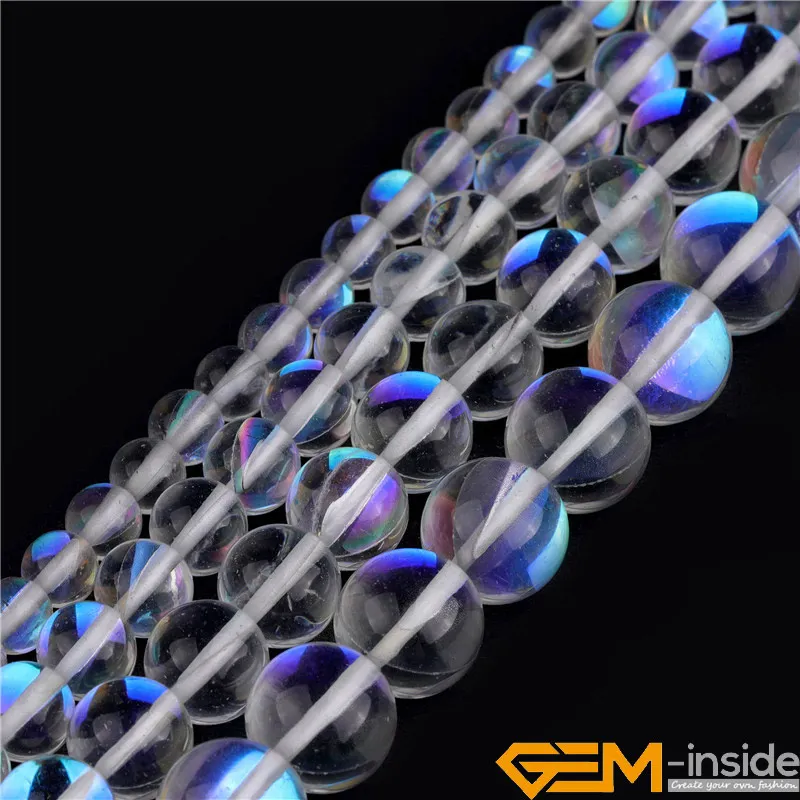 

White Round Crystal Moonstone Beads Glitter Natural Energy Stone Loose Spacer Beads For Jewelry Making DIY Bracelet 6 8 10 12mm