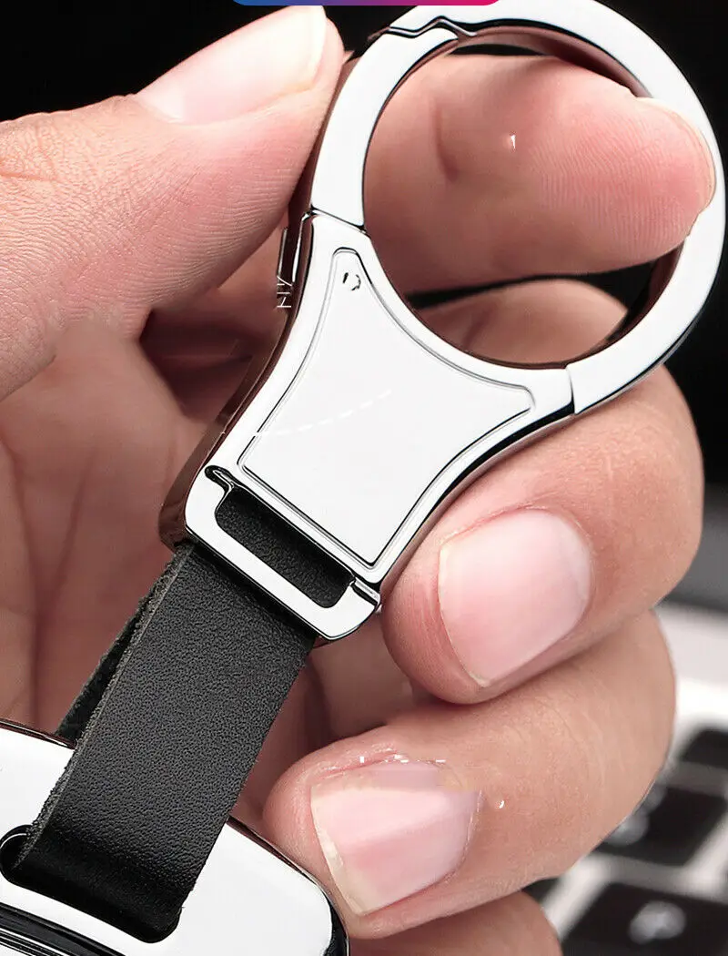 

Leather Alloy Remote Key Fob Case Cover Fit For 2018-2019 Land Rover Range