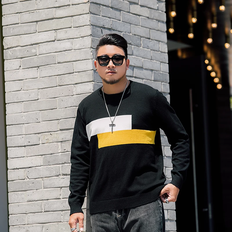 Новинка зимы, 5XL, 6XL, 7XL размера плюс, несколько стилей, свитера для мужчин, вязаный пуловер для мужчин, большой размер, XXL-7XL, Повседневный свитер для мужчин - Цвет: M606 black
