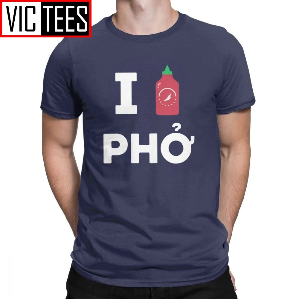 Мужская футболка с надписью I Love Sriracha Pho 100% хлопковая премиум класса топы для - Фото №1