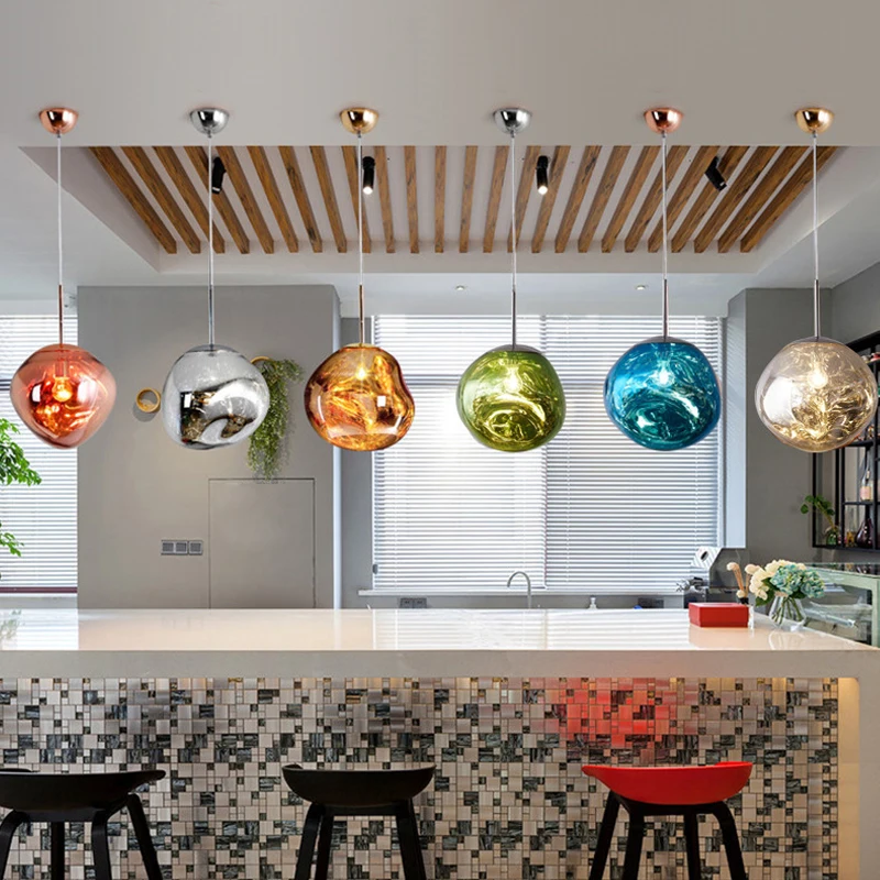 Современные стеклянные подвесные светильники потолочные из расплавленной лавы